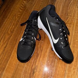 Mens Sz 12 NIKE FlyWire Air Clipper Max Air Baseball Cleats Black White New